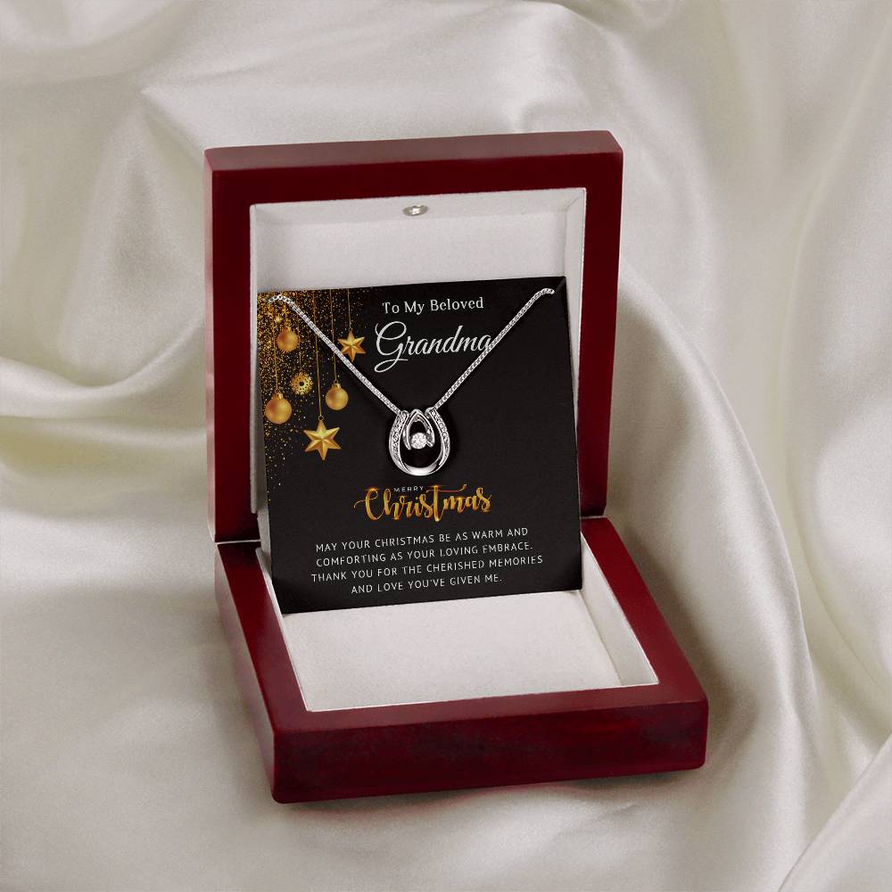 Grandma - Cherished Memories - Christmas Gift - Lucky In Love Necklace