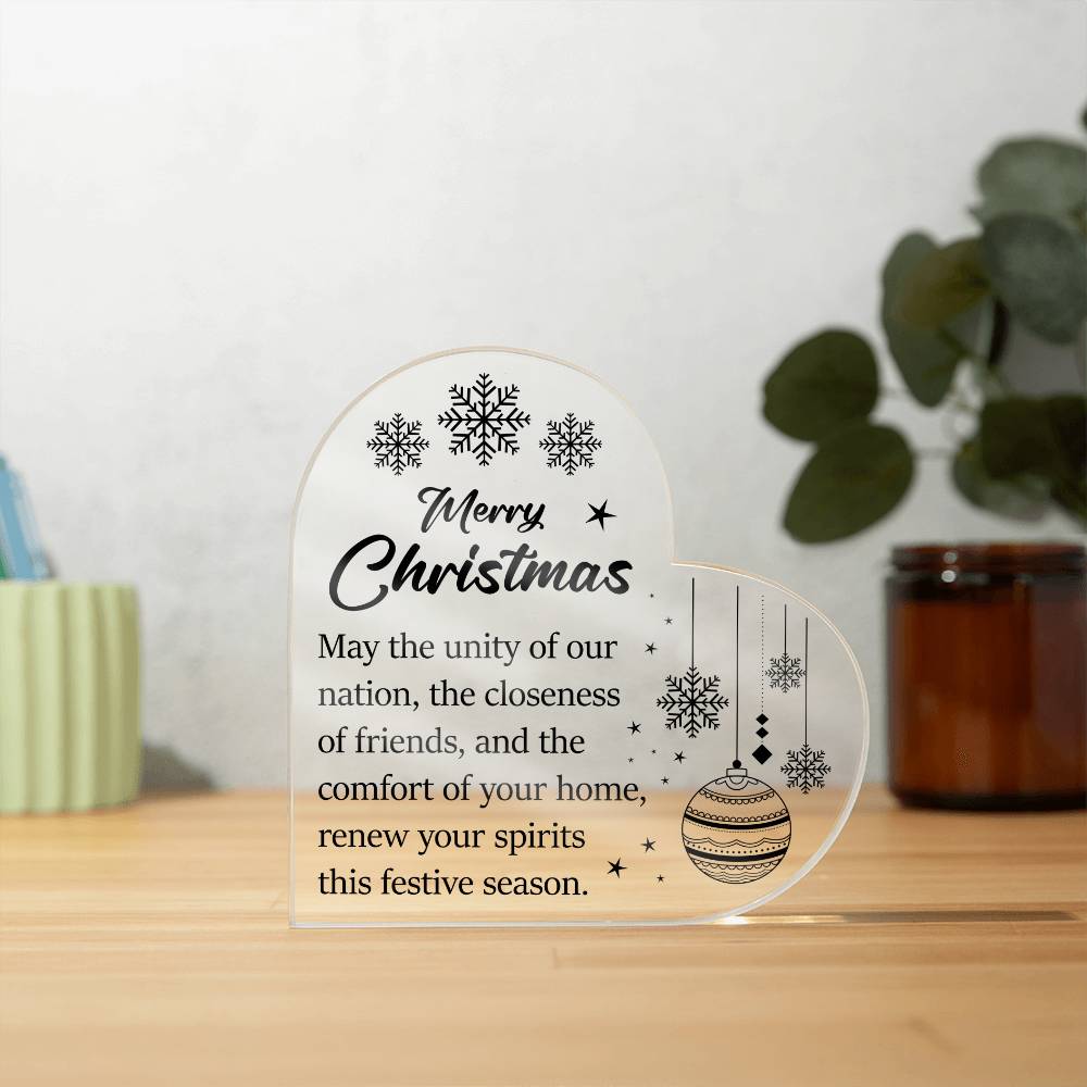 Christmas Gift - Acrylic Heart Plaque