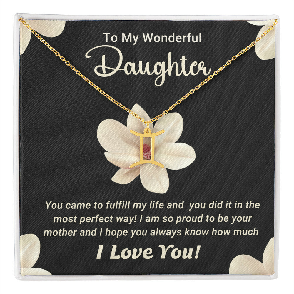 To My Wonderful Daughter - Zodiac Symbol Necklace