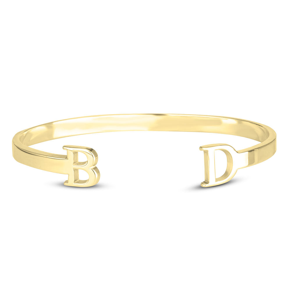 Two Initial Bangle Bracelet
