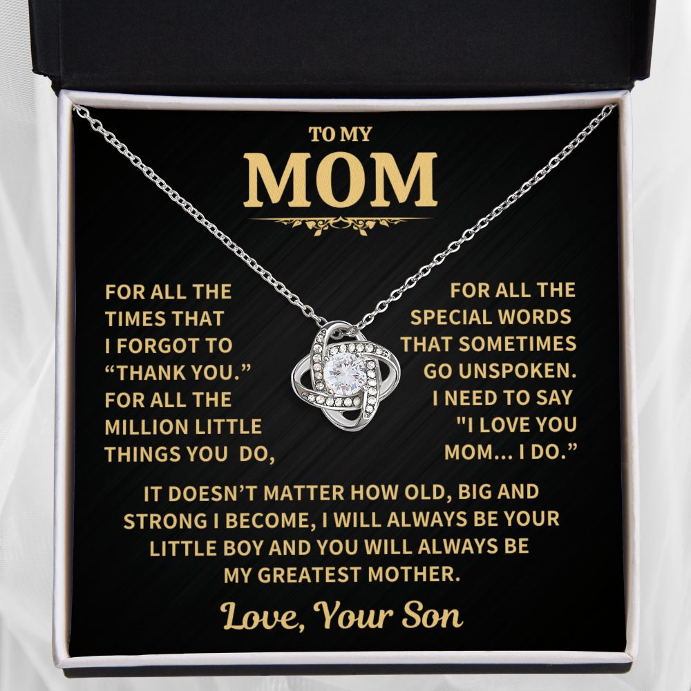 Gift For Mom From Son, "Thank You Necklace Gift"