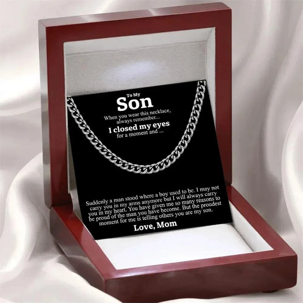 Gift For Mom From Son, "Thank You Necklace Gift"