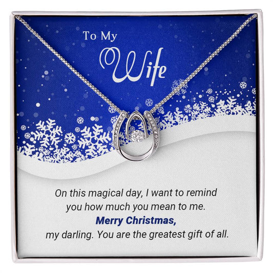 Wife - Greatest Gift- Christmas Gift - Lucky In Love Necklace