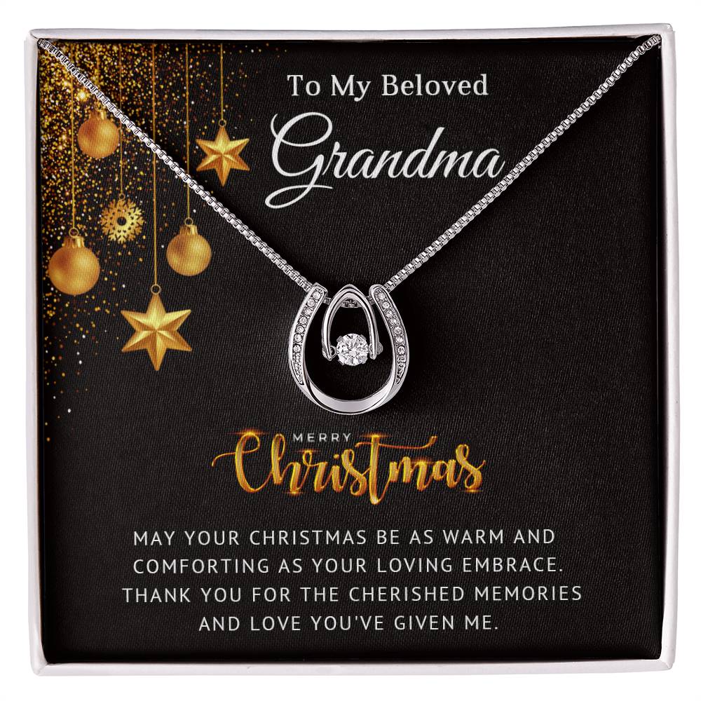 Grandma - Cherished Memories - Christmas Gift - Lucky In Love Necklace