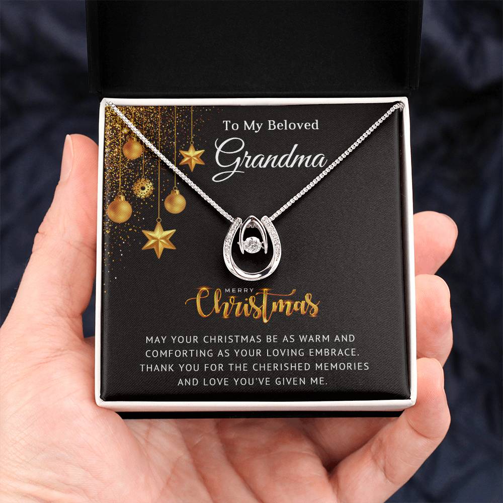 Grandma - Cherished Memories - Christmas Gift - Lucky In Love Necklace