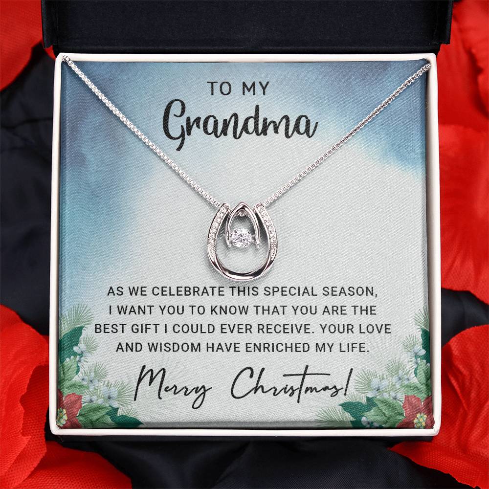 Grandma - Enriched my Life - Christmas Gift - Lucky In Love Necklace