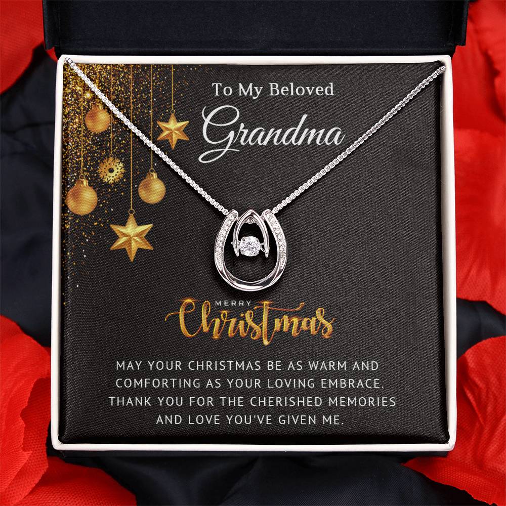 Grandma - Cherished Memories - Christmas Gift - Lucky In Love Necklace