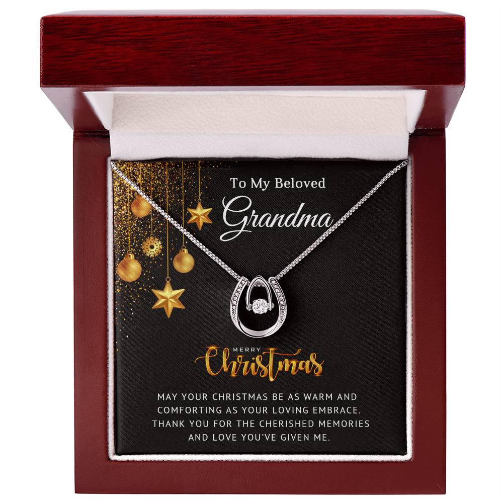 Grandma - Cherished Memories - Christmas Gift - Lucky In Love Necklace