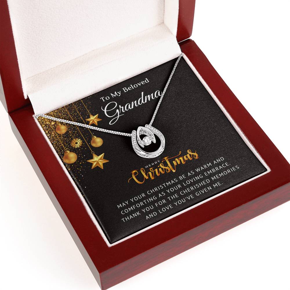 Grandma - Cherished Memories - Christmas Gift - Lucky In Love Necklace
