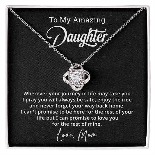 To My Amazing Daughter - Gift for Daughter - Love Knot Necklace