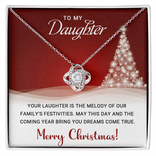To My Daughter - Christmas Gift -  Love Knot Necklace