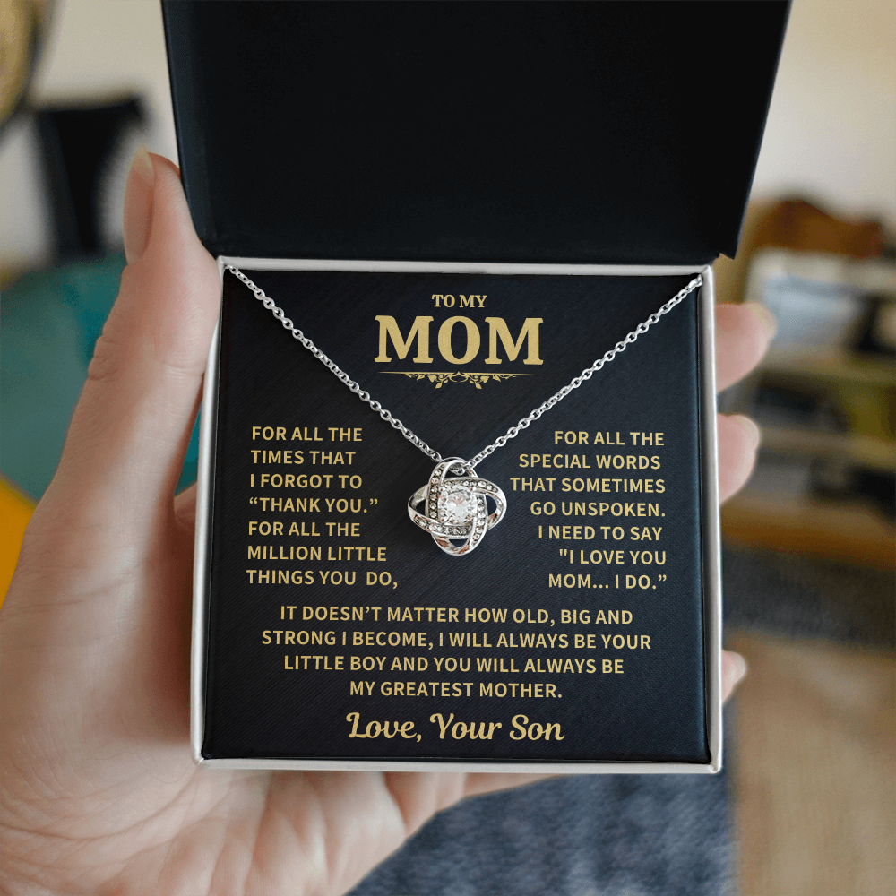 Gift For Mom From Son, "Thank You Necklace Gift"