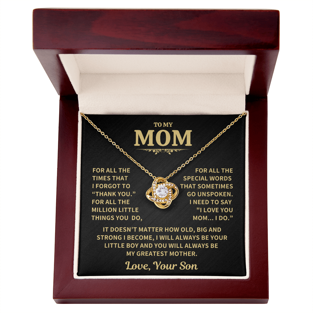 Gift For Mom From Son, "Thank You Necklace Gift"
