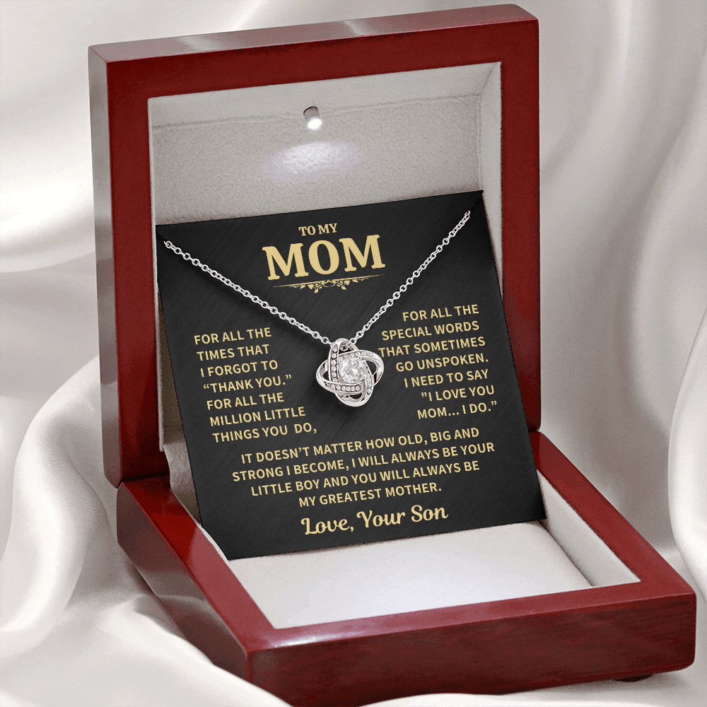 Gift For Mom From Son, "Thank You Necklace Gift"