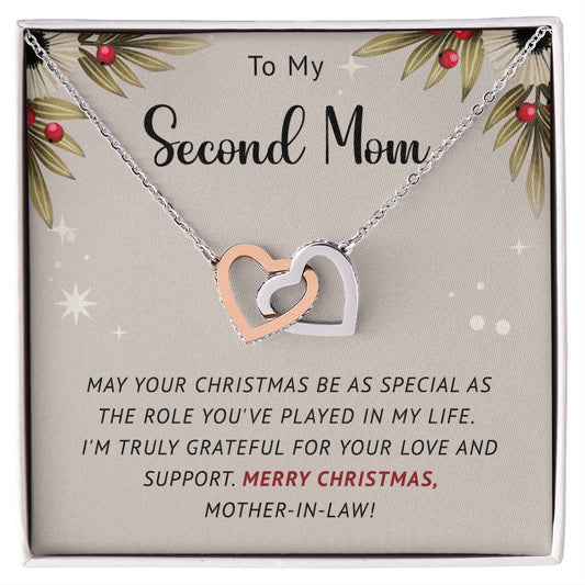 Second Mom - Truly Grateful - Christmas Gift - Interlocking Hearts Necklace