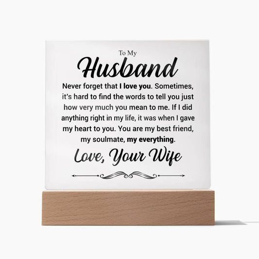 To My Husband - Acrylic Square Plaque