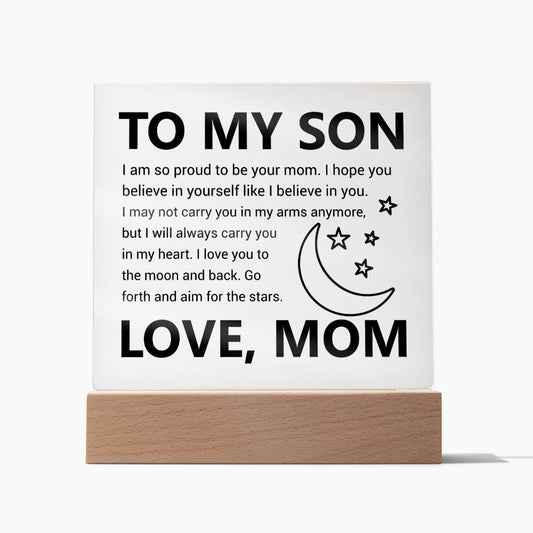 To My Son - Acrylic Square Plaque