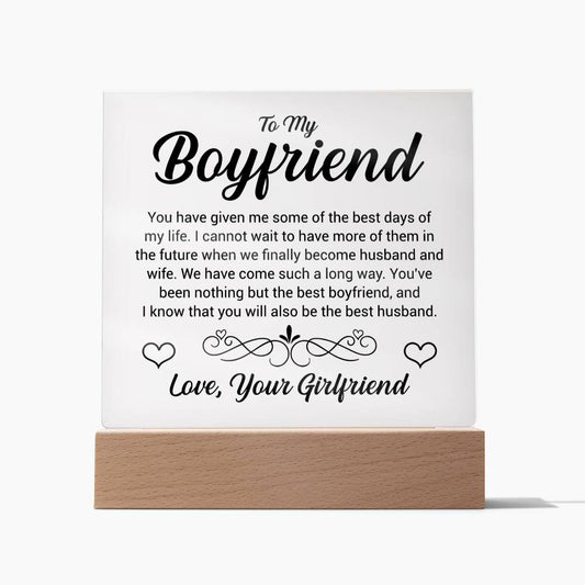 To My Boyfriend - Acrylic Square Plaque