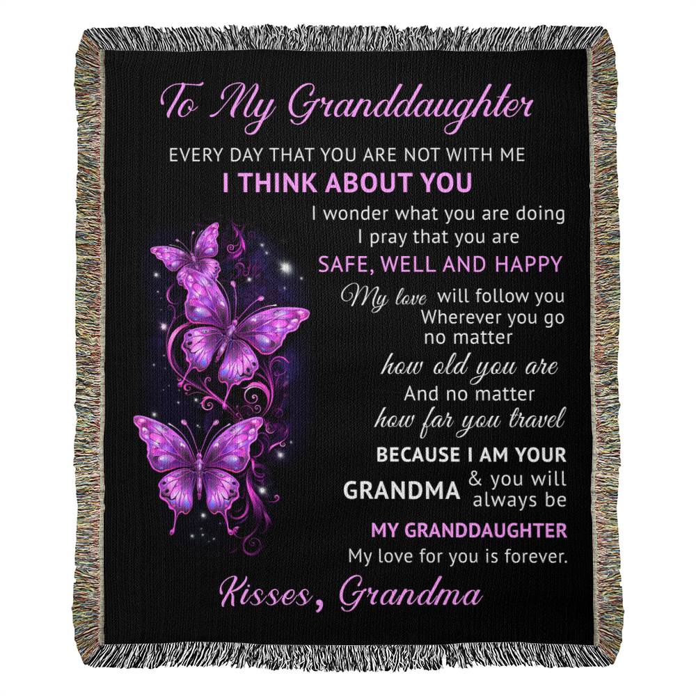 To My Granddaughter - Blanket From Grandma - Heirloom Woven Blanket