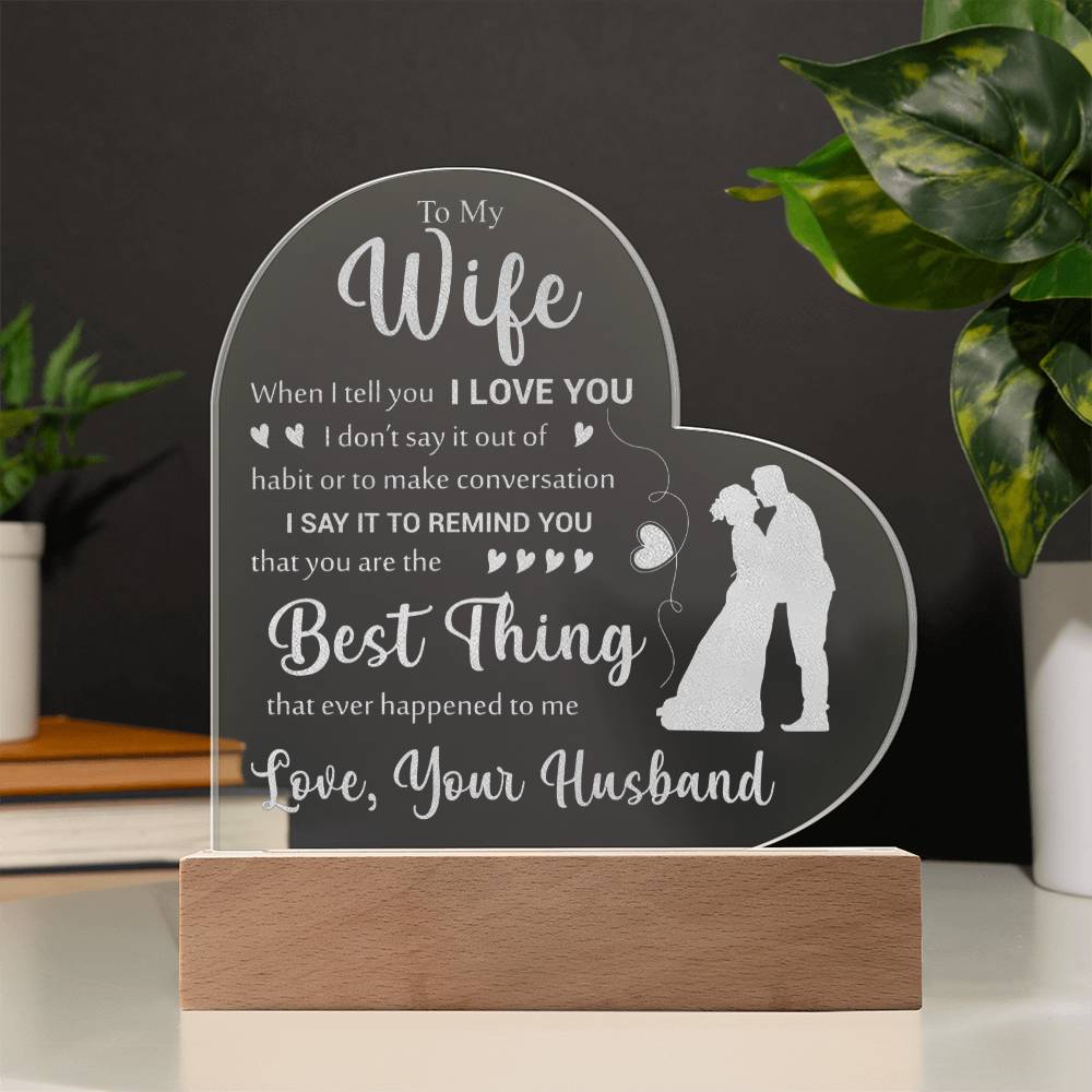 To My Wife Acrylic Plaque