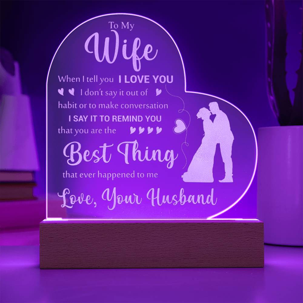 To My Wife Acrylic Plaque