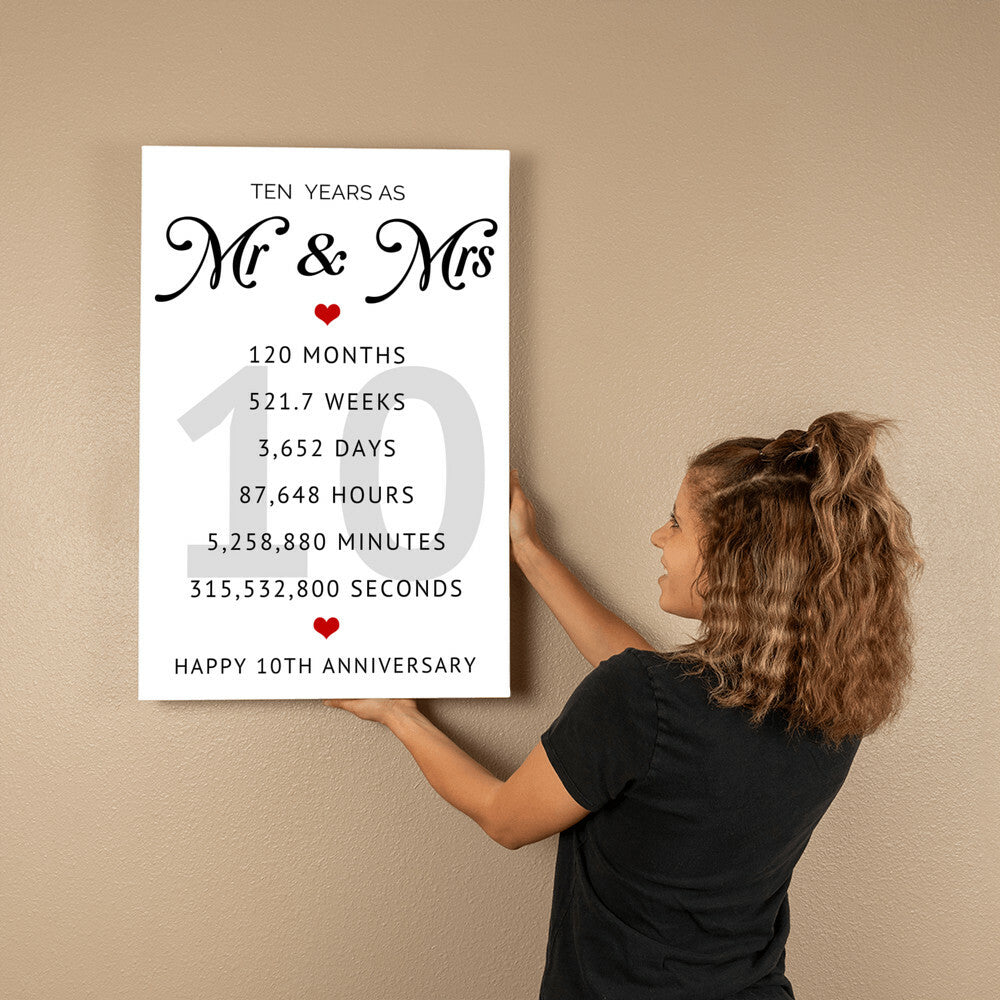 Mr & Mrs - Best Anniversary Gift - Gallery Wrapped Canvas